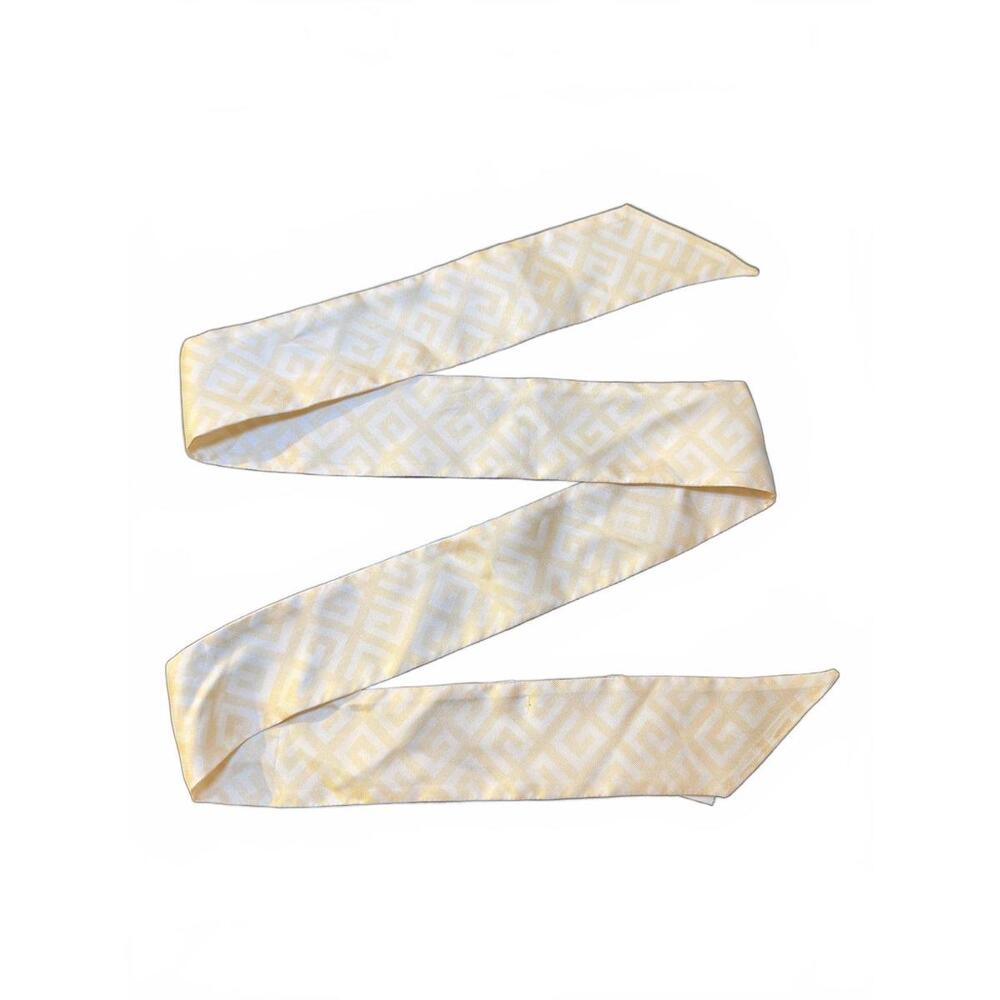 Givenchy Cream and White Twilly Silk Scarf